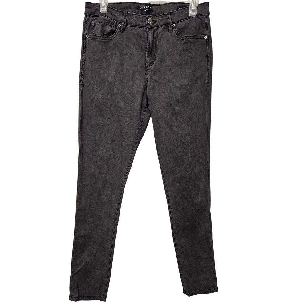 Dear John Gisele High Wasted Skinny Jeans 28 Charcoal Grey Dark Wash Grunge